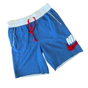 Nike Alumni French Terry Shorts Raw Hem Embroidered Size Medium Sweatshorts